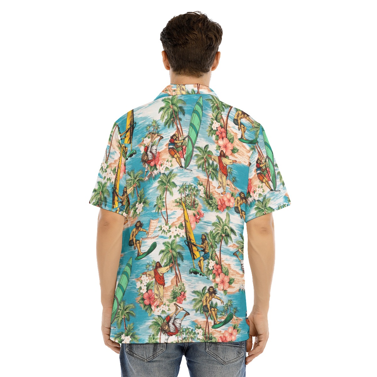 Jesus Surfing Hawaiian Christmas Shirt For Men