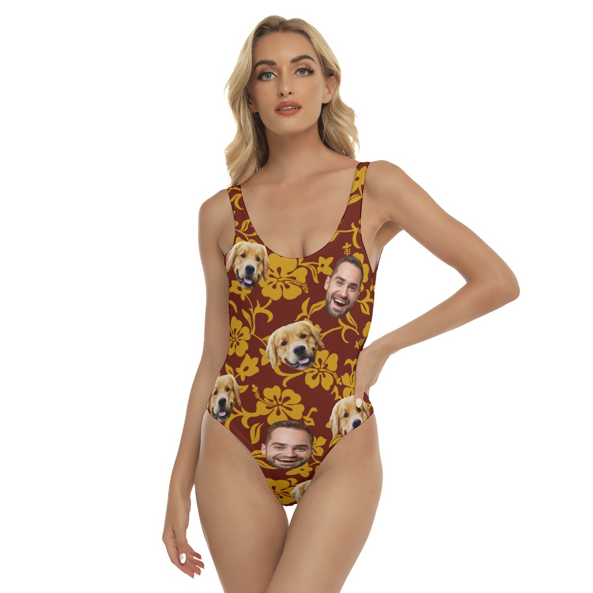 Personalized Bathing Suit With Dog Face For Women - variant image 1