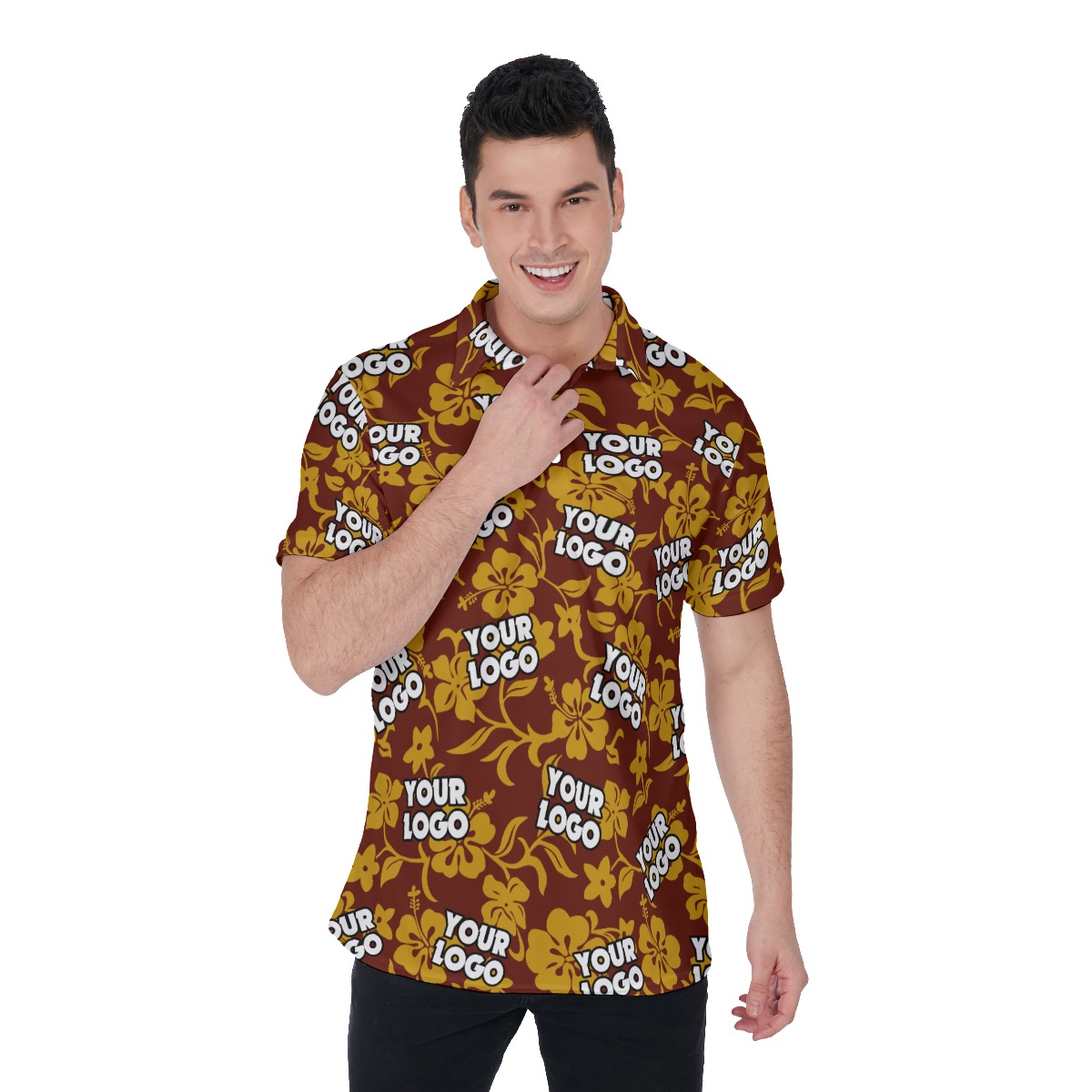 Custom Logo Hawaiian Polo Shirt For Men - variant image 1