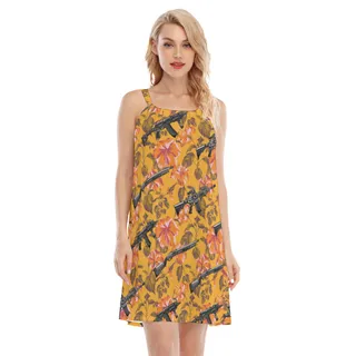 Cool Tactical Gun Floral Aloha Cami Dress For Women