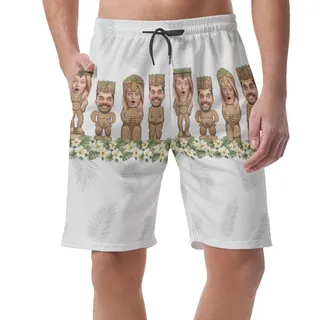 Funny Tiki Face Custom Hawaiian Shorts For Men