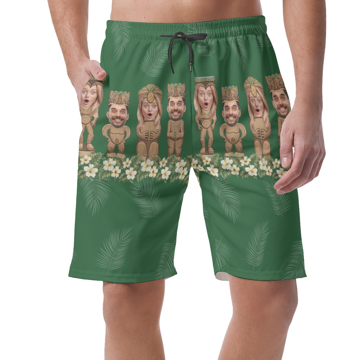 Personalized Tiki Face Hawaiian Shorts For Men - variant image 1