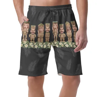 Personalized Faces On Tiki Hawaiian Men's Shorts