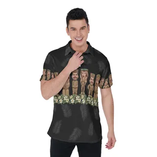 Funny Custom Tiki Face Hawaiian Polo Shirt
