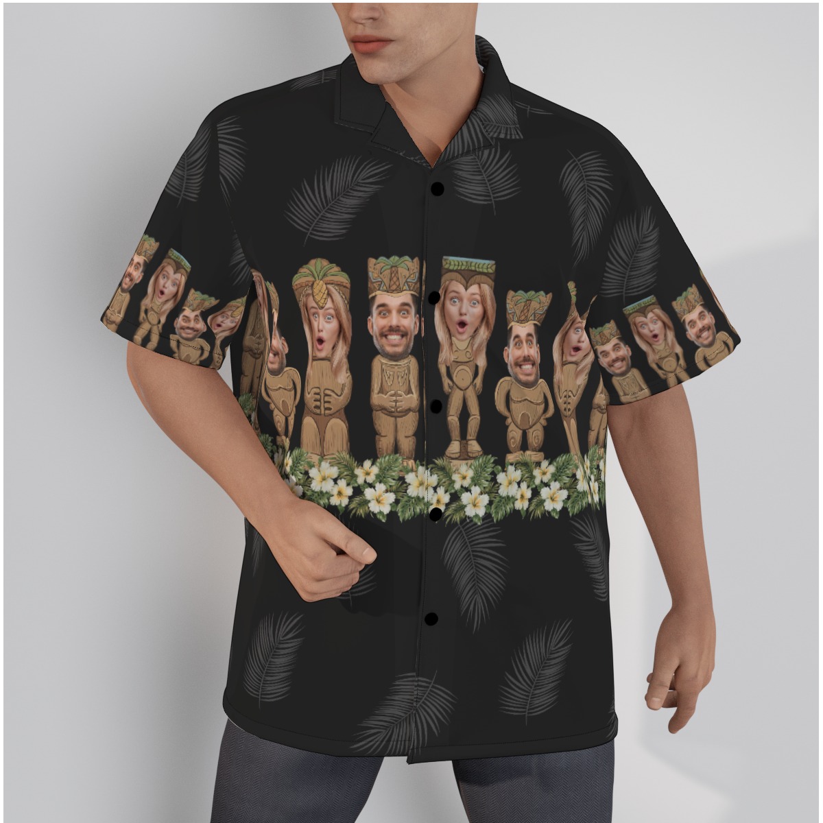 Funny Custom Face Tiki Aloha Shirt For Men - variant image 1