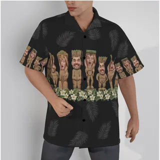 Funny Custom Face Tiki Aloha Shirt For Men