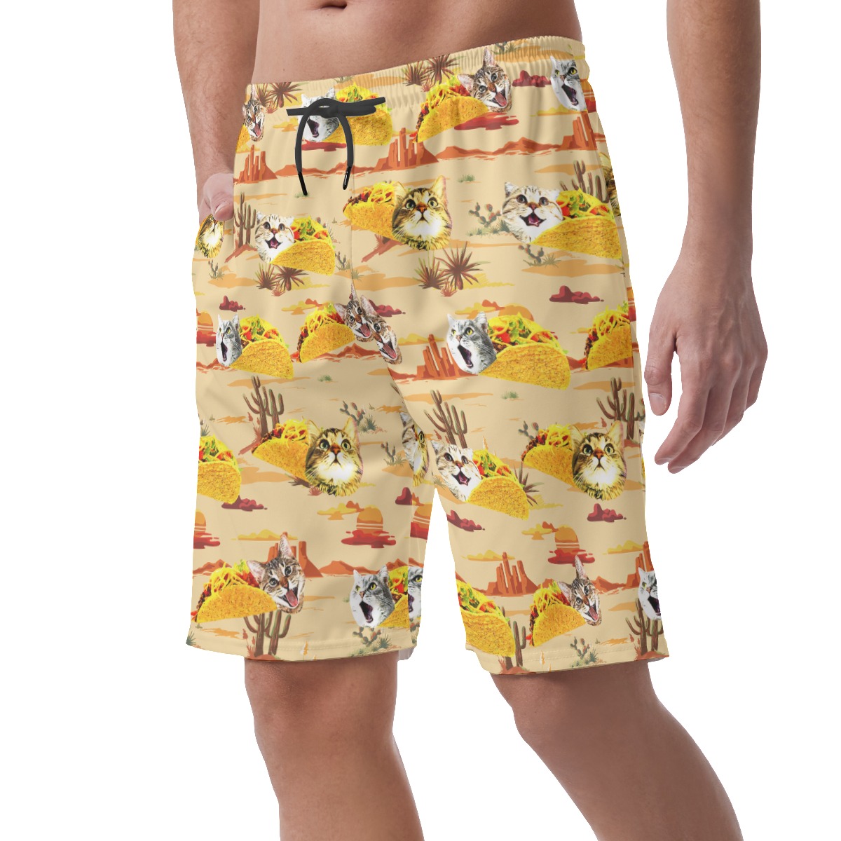 Funny Taco Cat Hawaiian Summer Shorts For Men