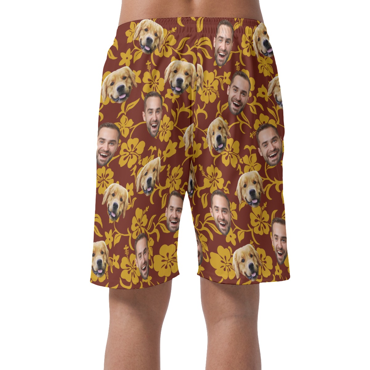 Funny Custom Pet Face Summer Beach Shorts For Men