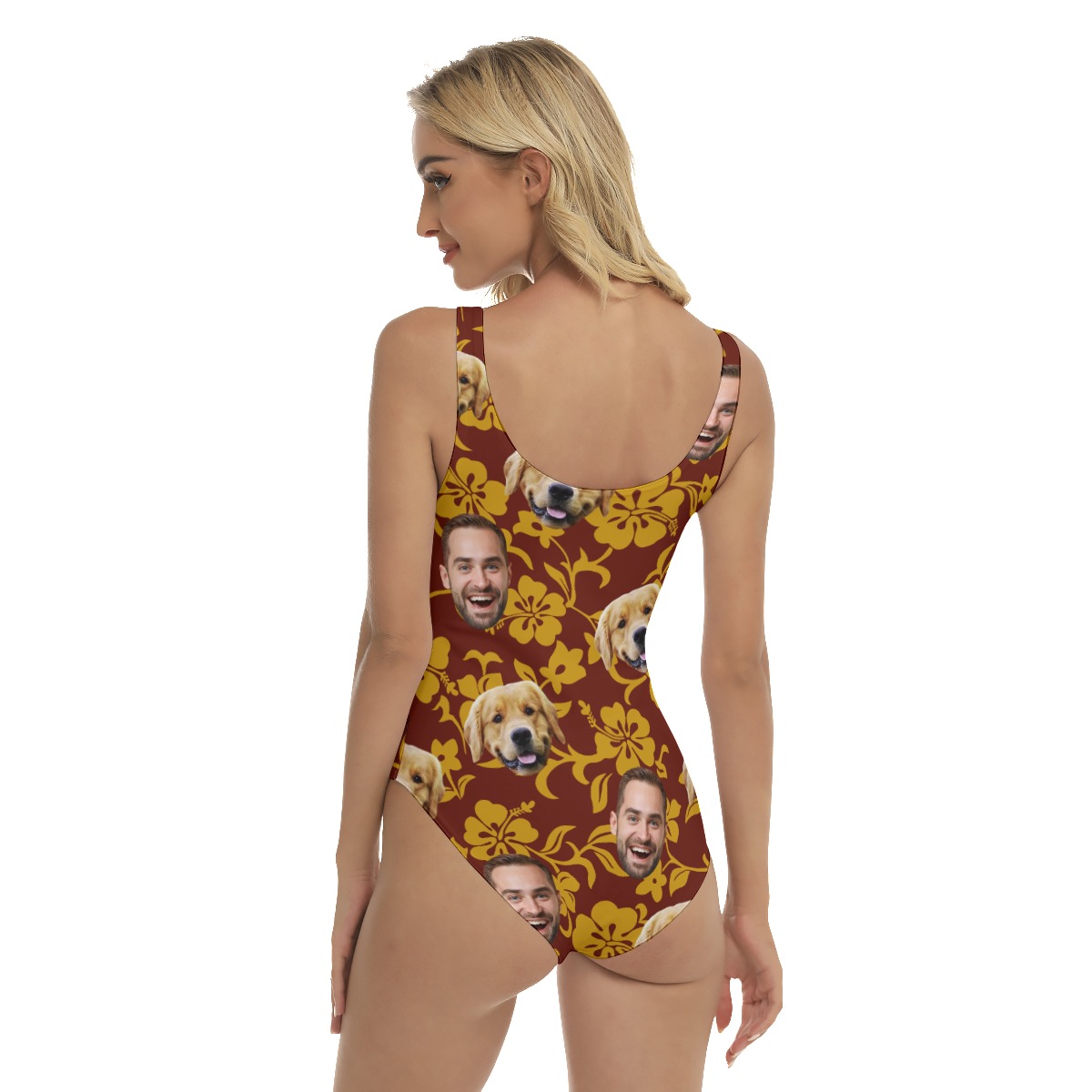 Personalized Bathing Suit With Dog Face For Women