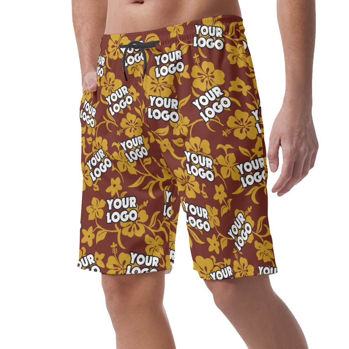 Personalized Team Logo Hawaiian Shorts For Men