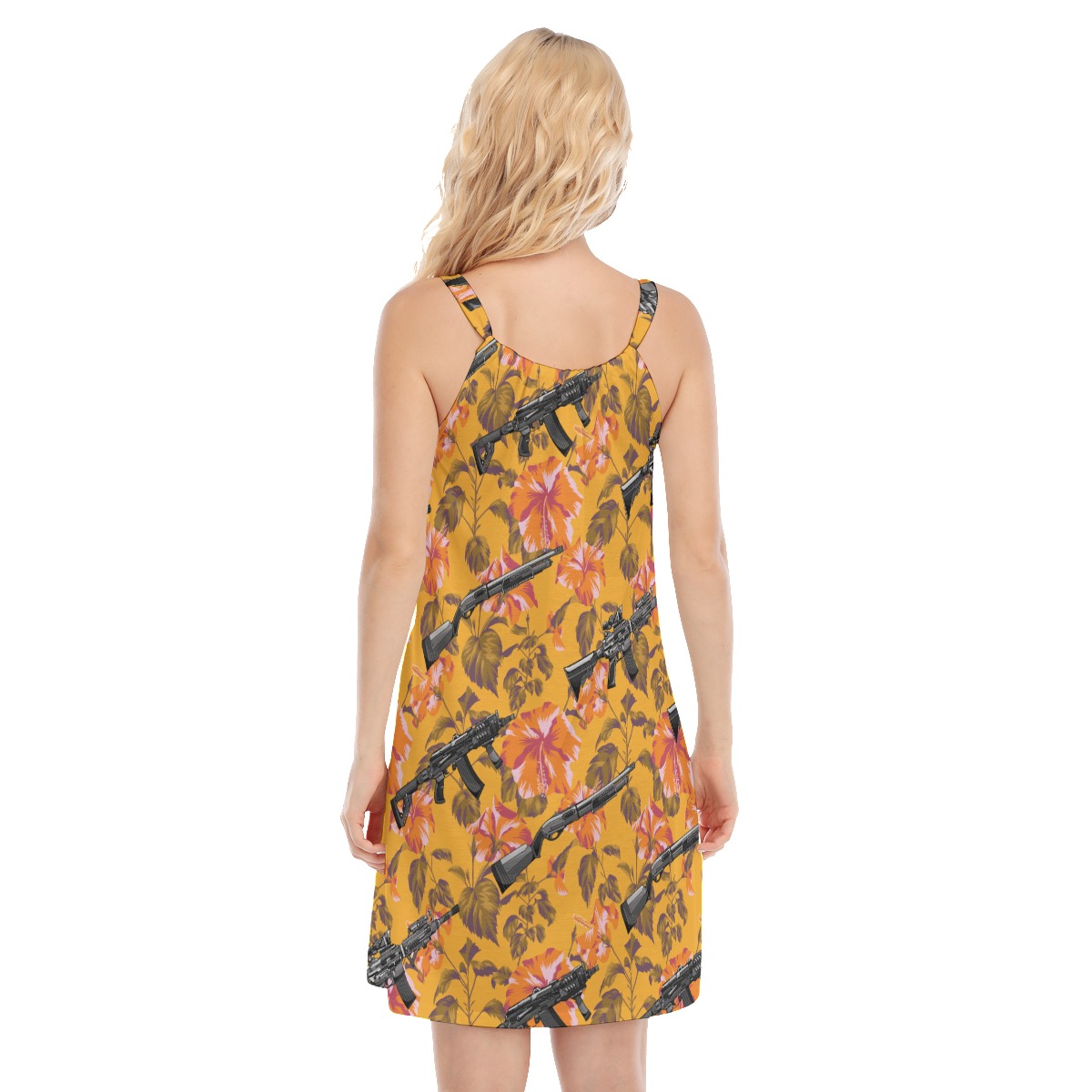 Cool Tactical Gun Floral Aloha Cami Dress For Women