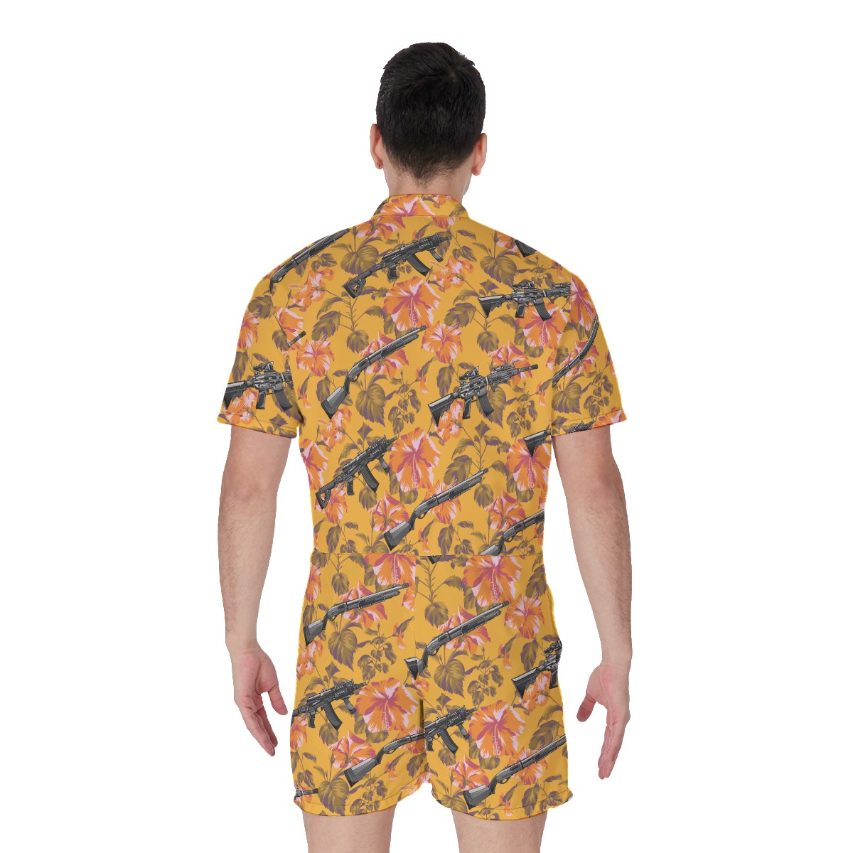 Cool Tropical Gun Tactical Men's Hawaiian Romper