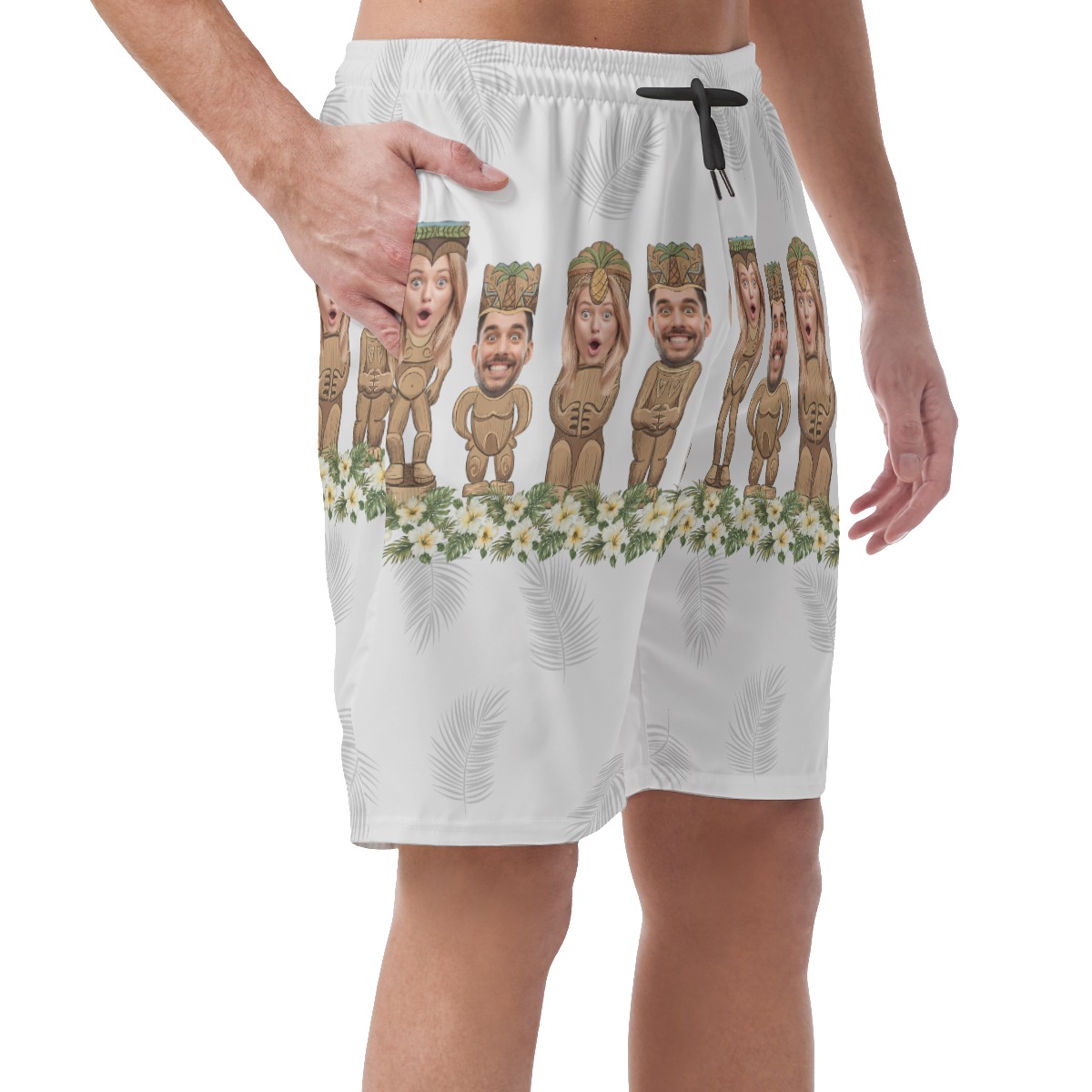 Funny Tiki Face Custom Hawaiian Shorts For Men