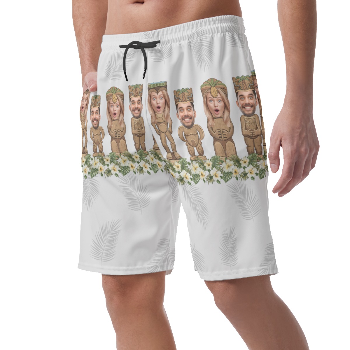 Funny Tiki Face Custom Hawaiian Shorts For Men