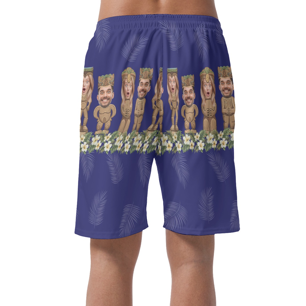 Funny Customize Tiki Face Hawaiian Shorts For Men