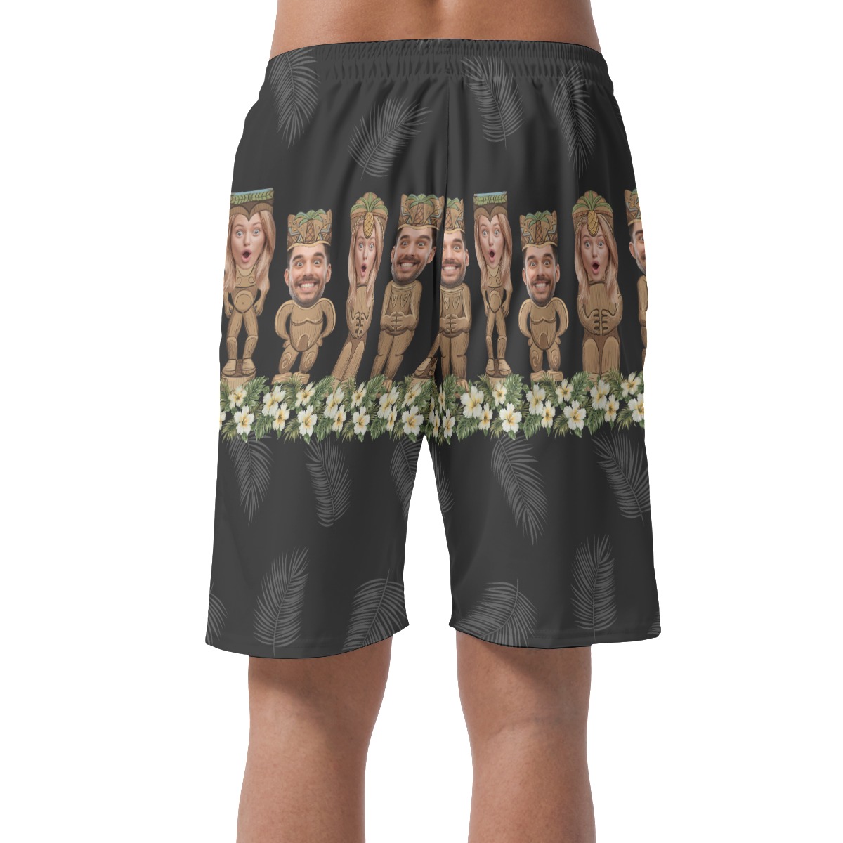 Personalized Faces On Tiki Hawaiian Men's Shorts