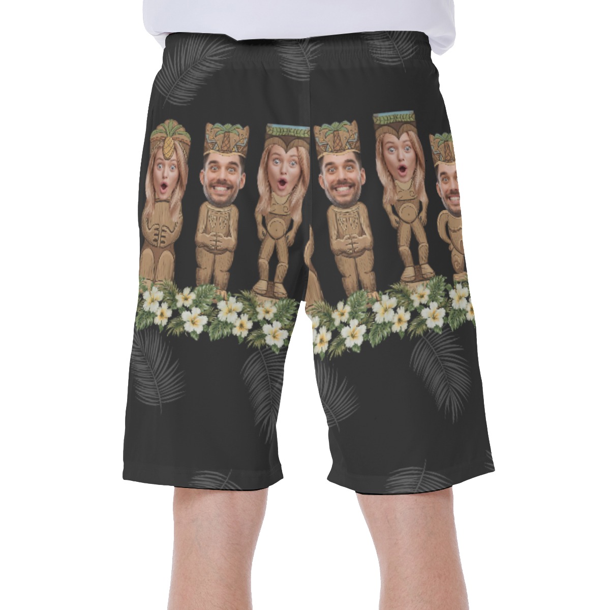 Custom Your Face On Tiki Aloha Swim Trunks For Men