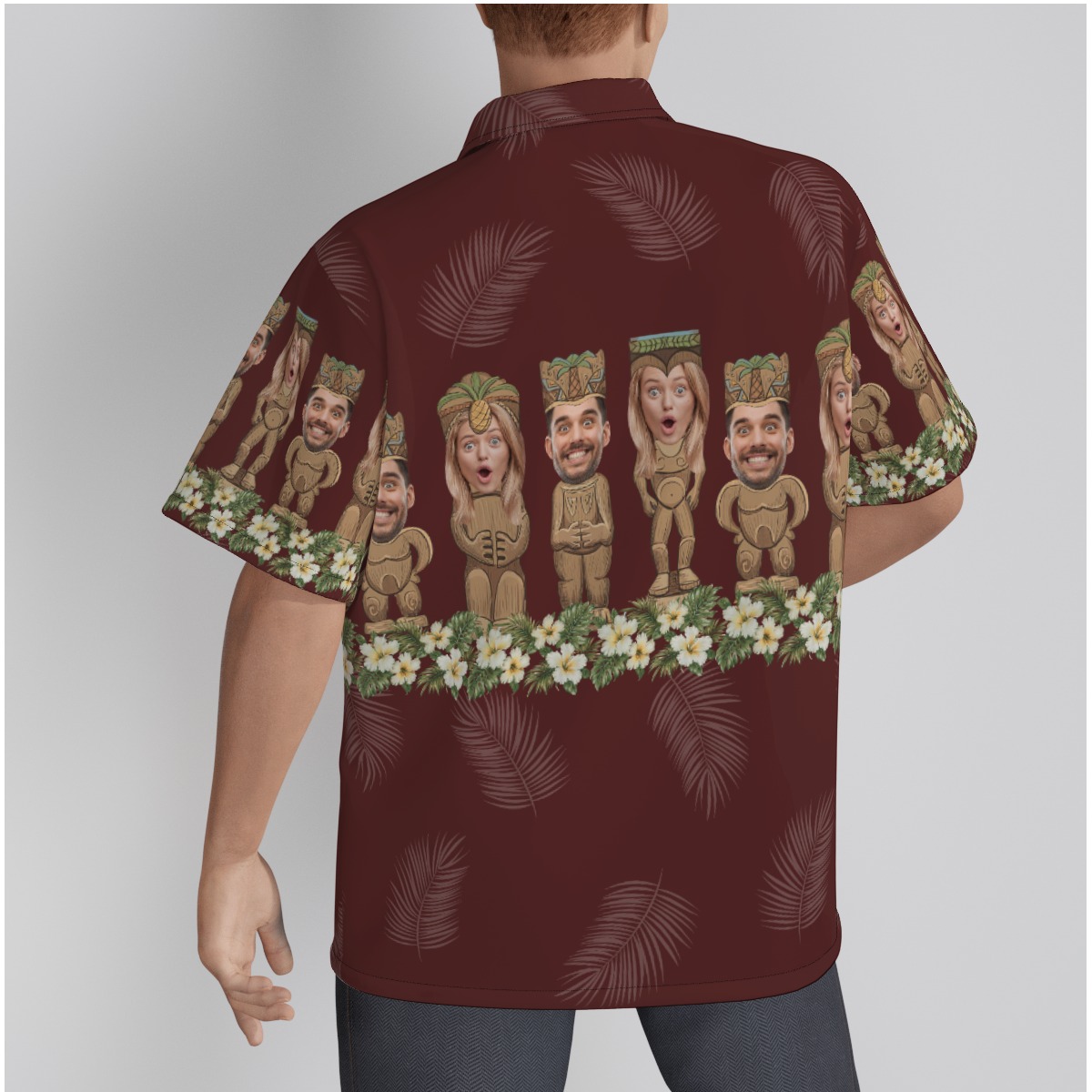 Custom Tiki Face Red Hawaiian Shirt For Men