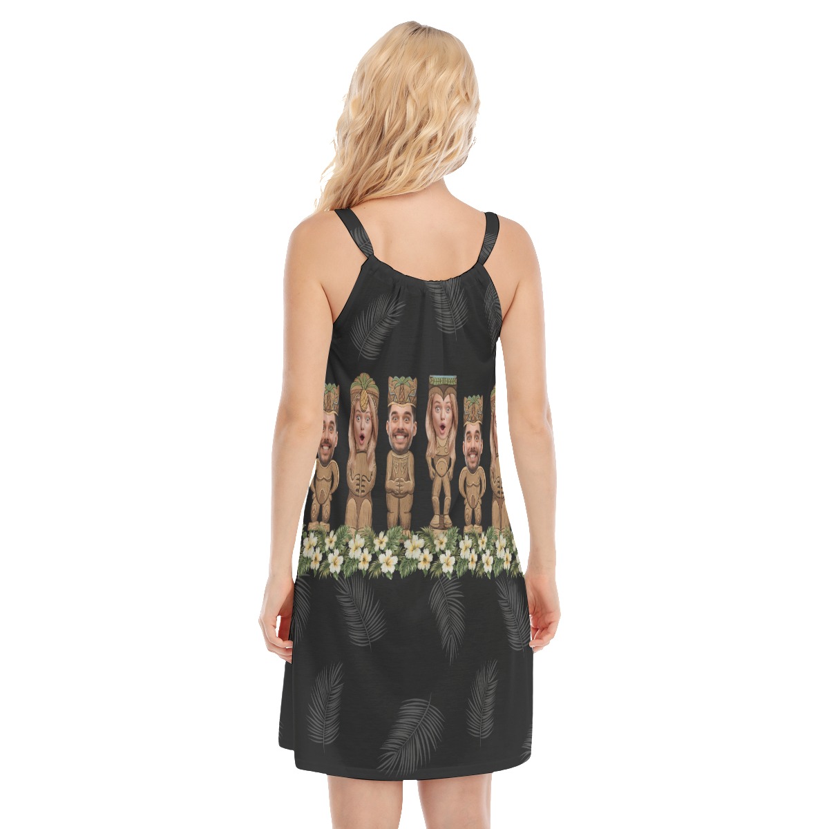 Personalized Tiki Faces Hawaiian Cami Dress For Women