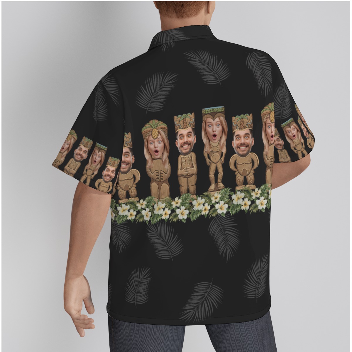 Funny Custom Face Tiki Aloha Shirt For Men
