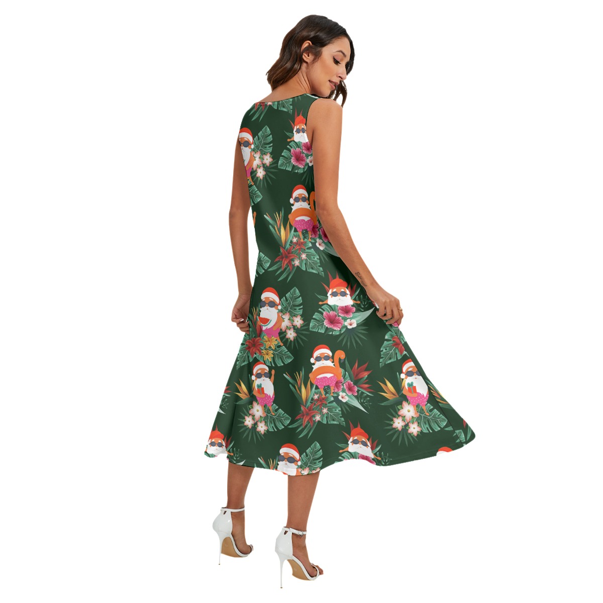 Santa Tropical Christmas Dress For Women Long Dress