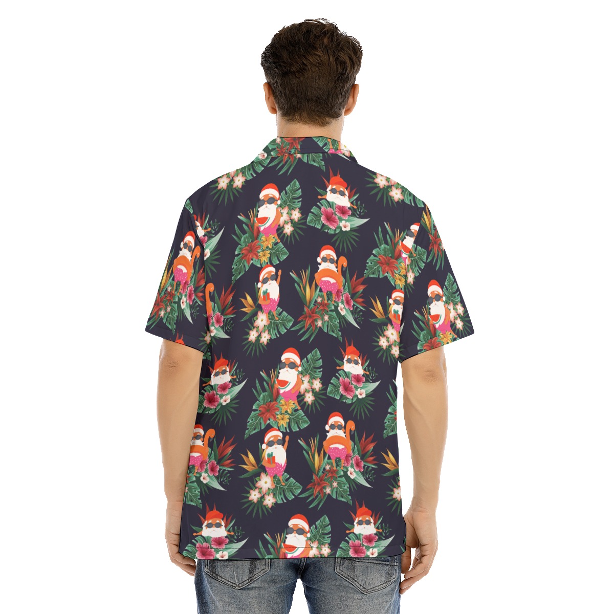 Tropical Santa Hawaiian Christmas Shirt For Men