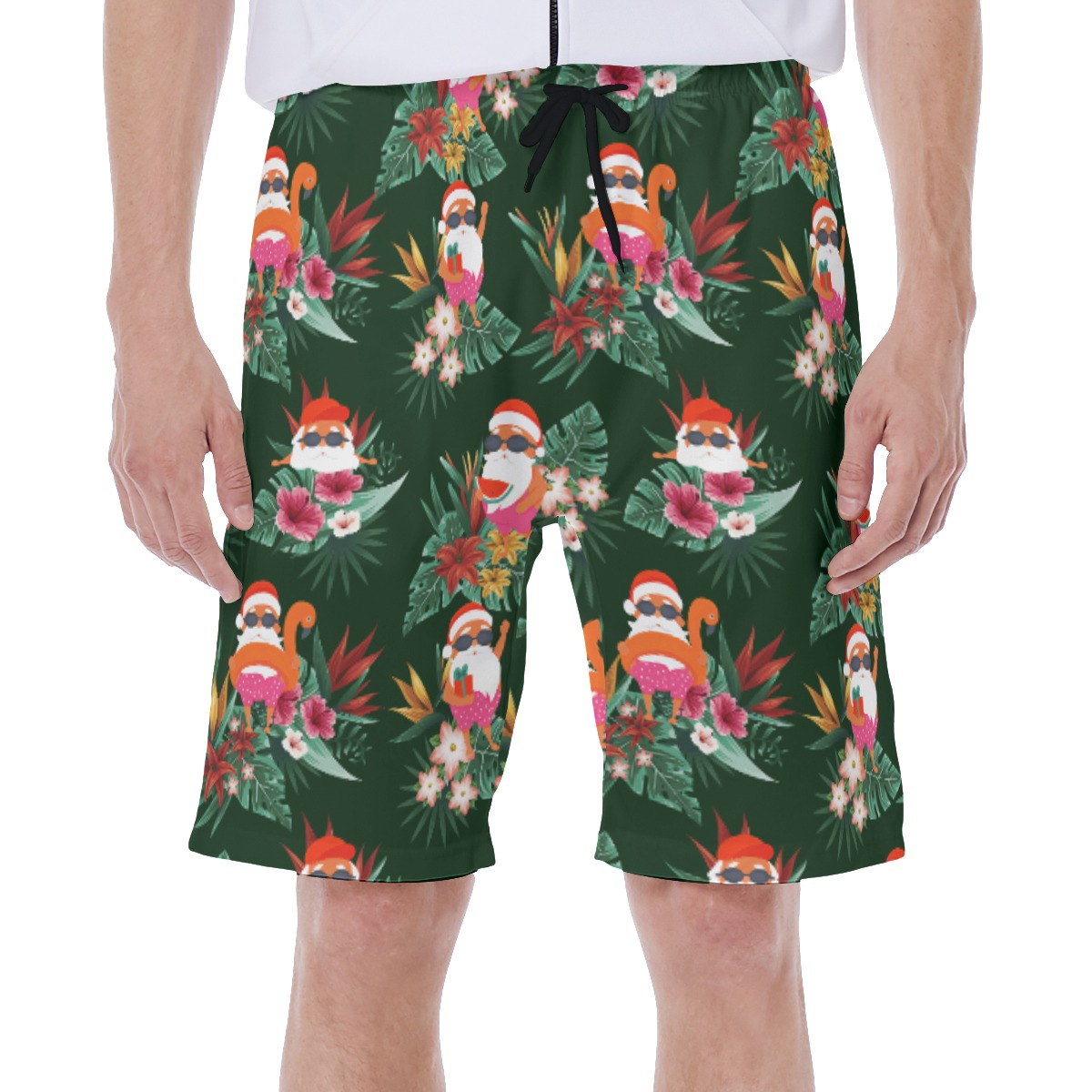 Cute Santa Claus Christmas Hawaiian Swim Trunks For Men - variant image 1