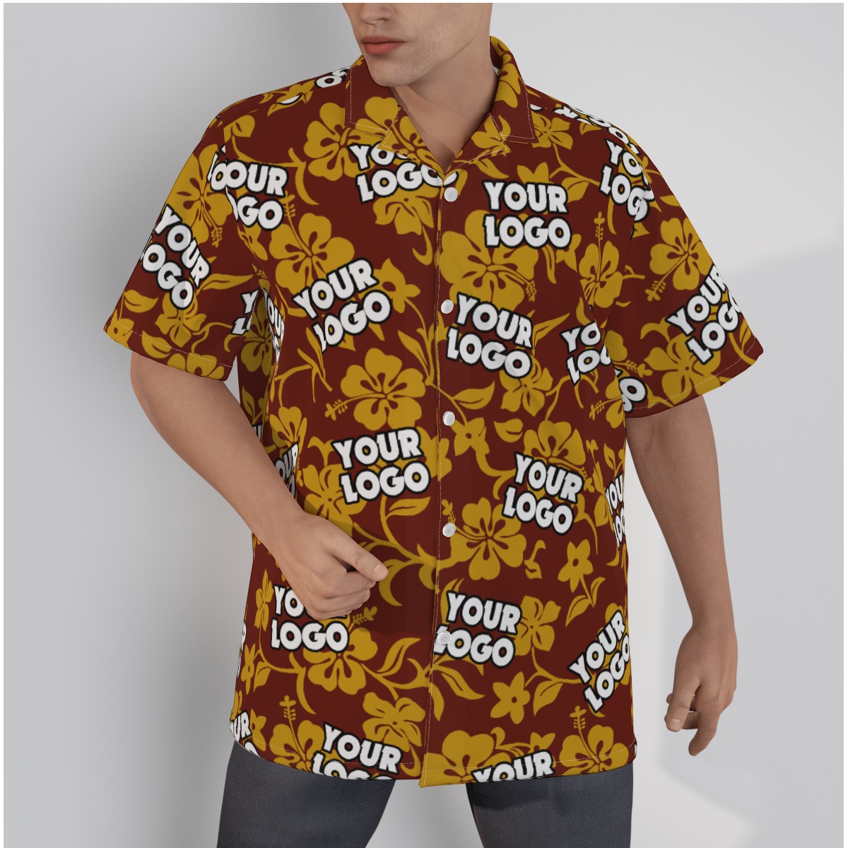 Vintage Custom Hawaiian Shirt With Company Logo - variant image 1