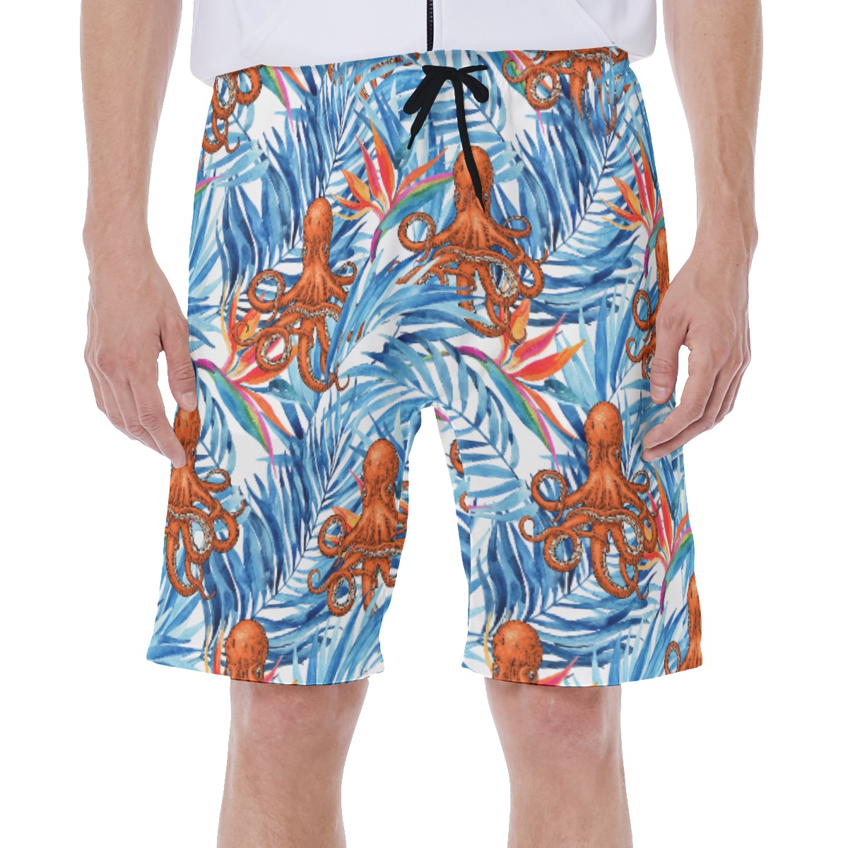 Blue Tropical Octopus Hawaiian Swimwear For Men - variant image 1