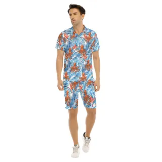 Cool Octopus Tropical Blue Hawaiian Shirt And Matching Shorts For Men