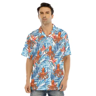 Octopus Tropical Blue Hawaiian Shirt