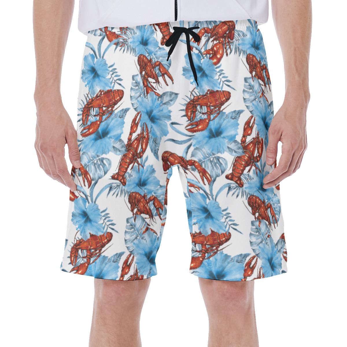 Funny Lobster Tropical Blue Hawaiian Swim Trunks For Men - variant image 1