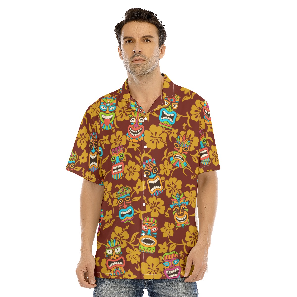 Vintage Tiki Hawaiian Shirt For Men - variant image 1