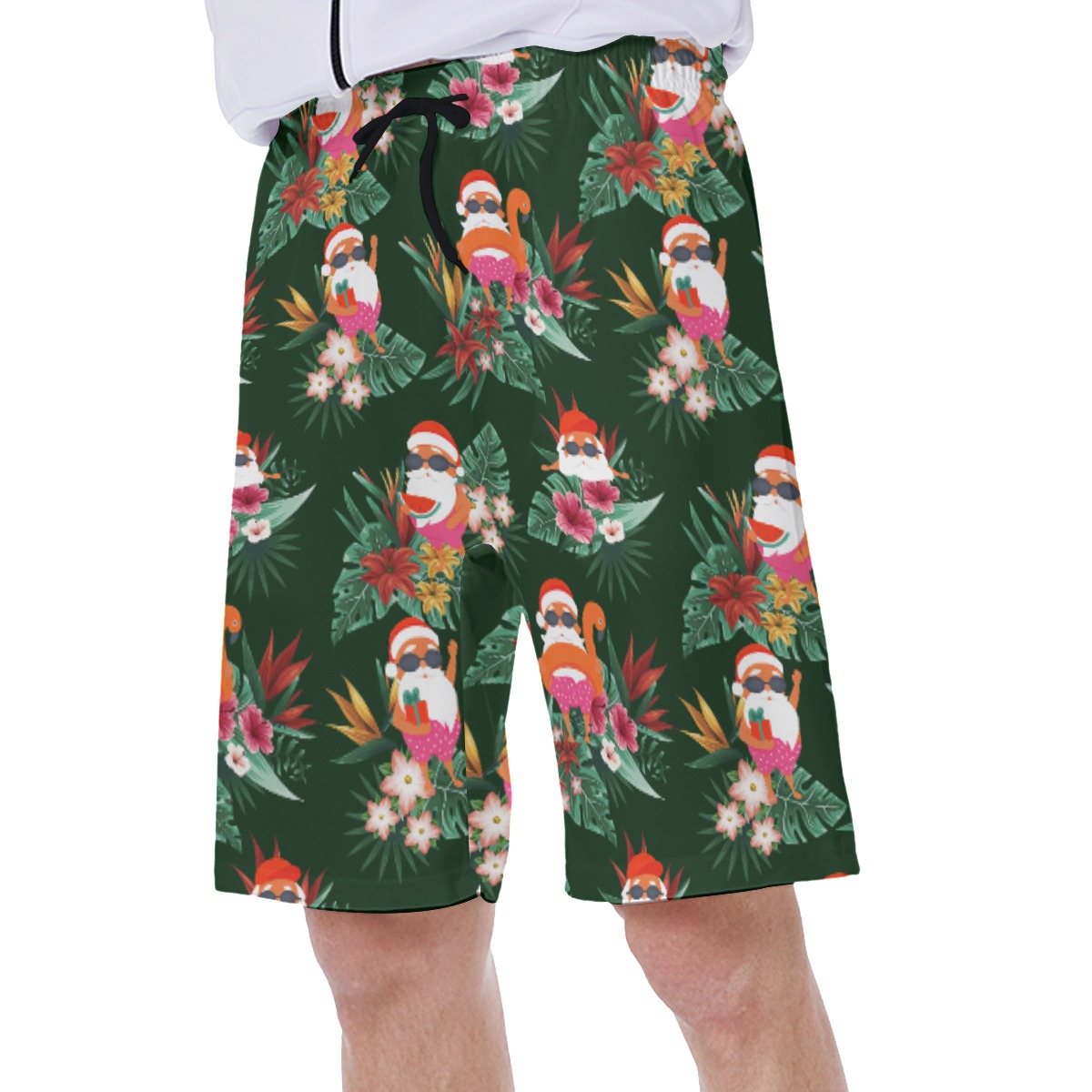 Cute Santa Claus Christmas Hawaiian Swim Trunks For Men