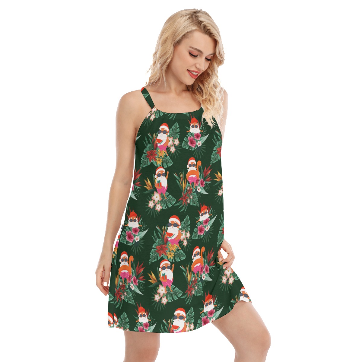 Santa Claus Christmas Aloha Dress For Women
