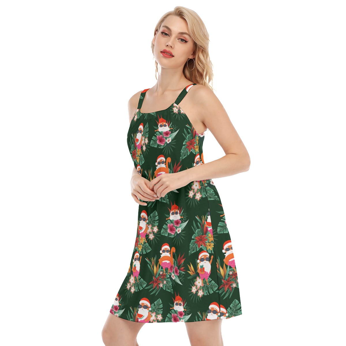 Santa Claus Christmas Aloha Dress For Women