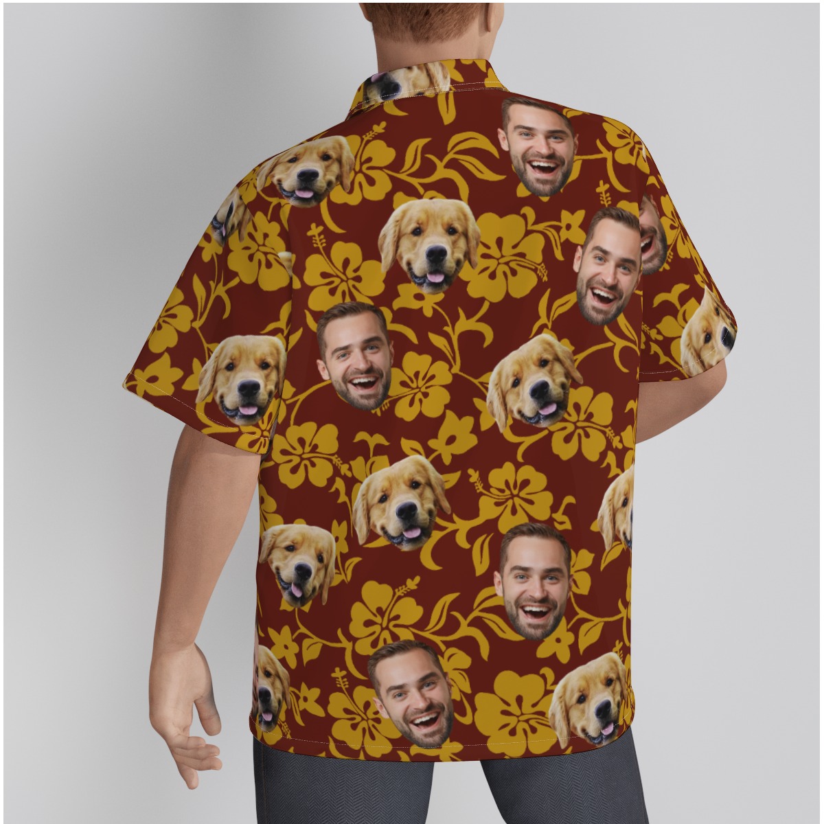Vintage Orange Custom Face Hawaiian Shirt