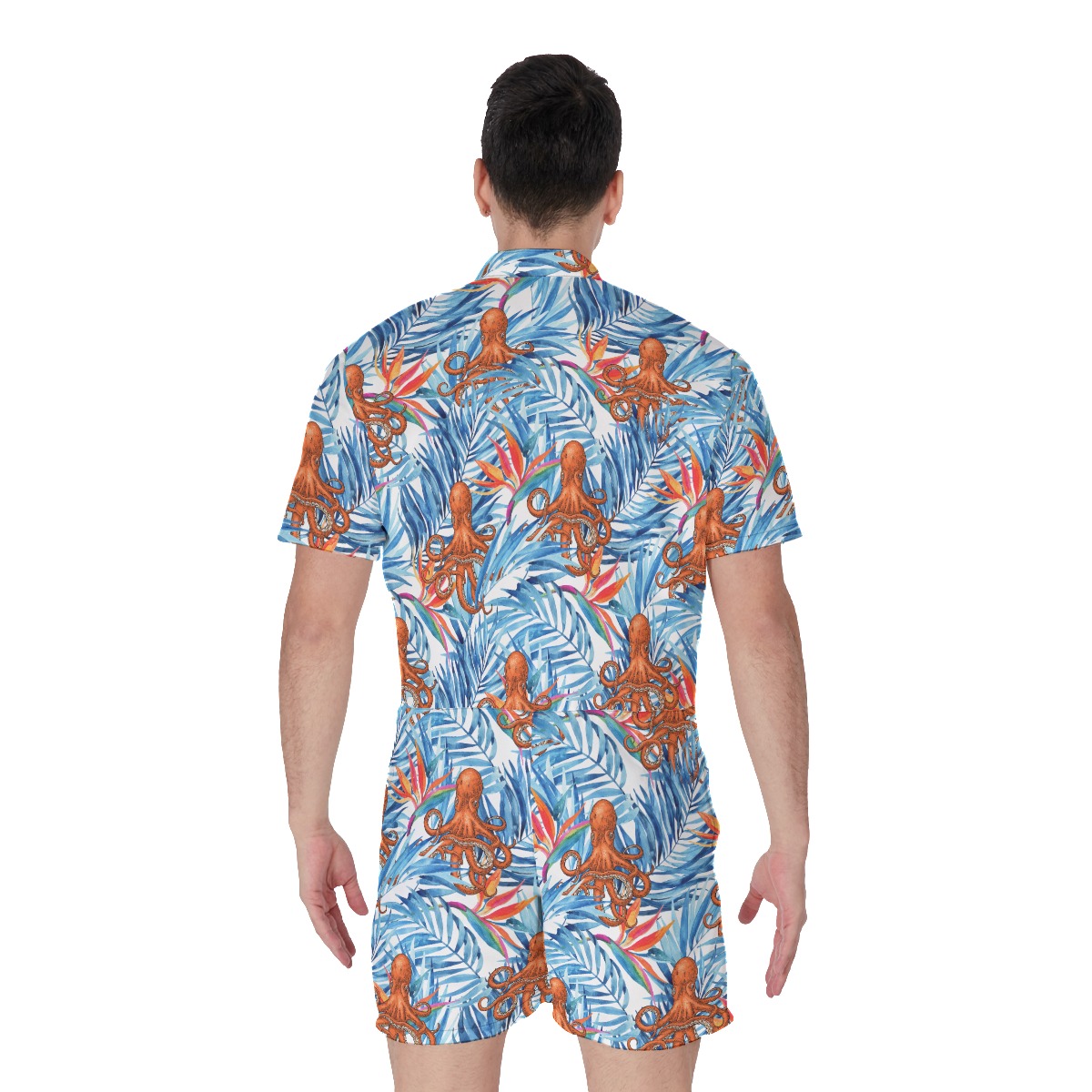 Men's Tropical Octopus Hawaiian Romper