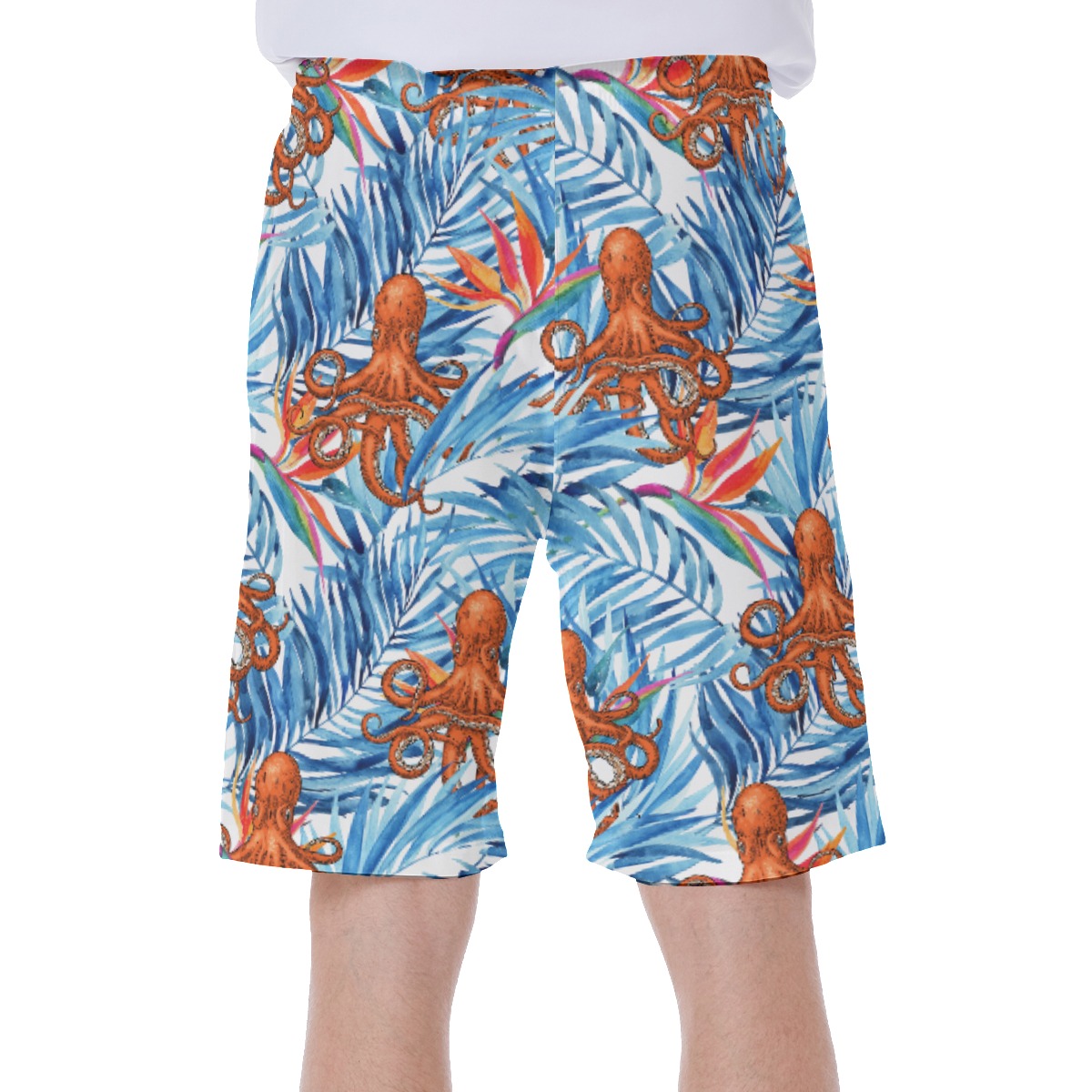 Blue Tropical Octopus Hawaiian Swimwear For Men