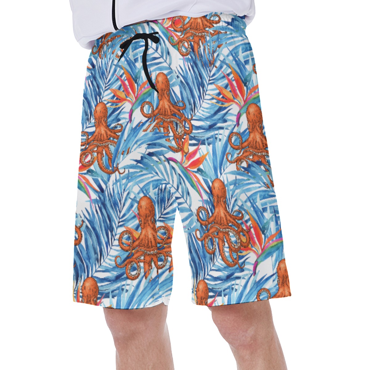 Blue Tropical Octopus Hawaiian Swimwear For Men