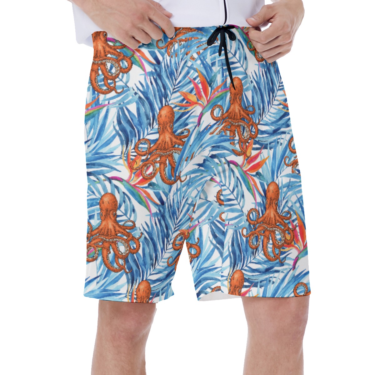 Blue Tropical Octopus Hawaiian Swimwear For Men