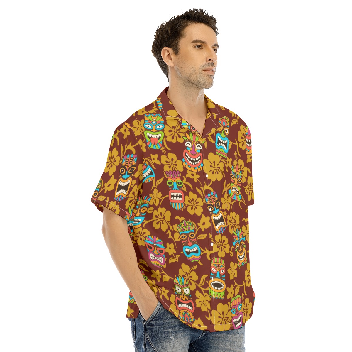 Vintage Tiki Hawaiian Shirt For Men