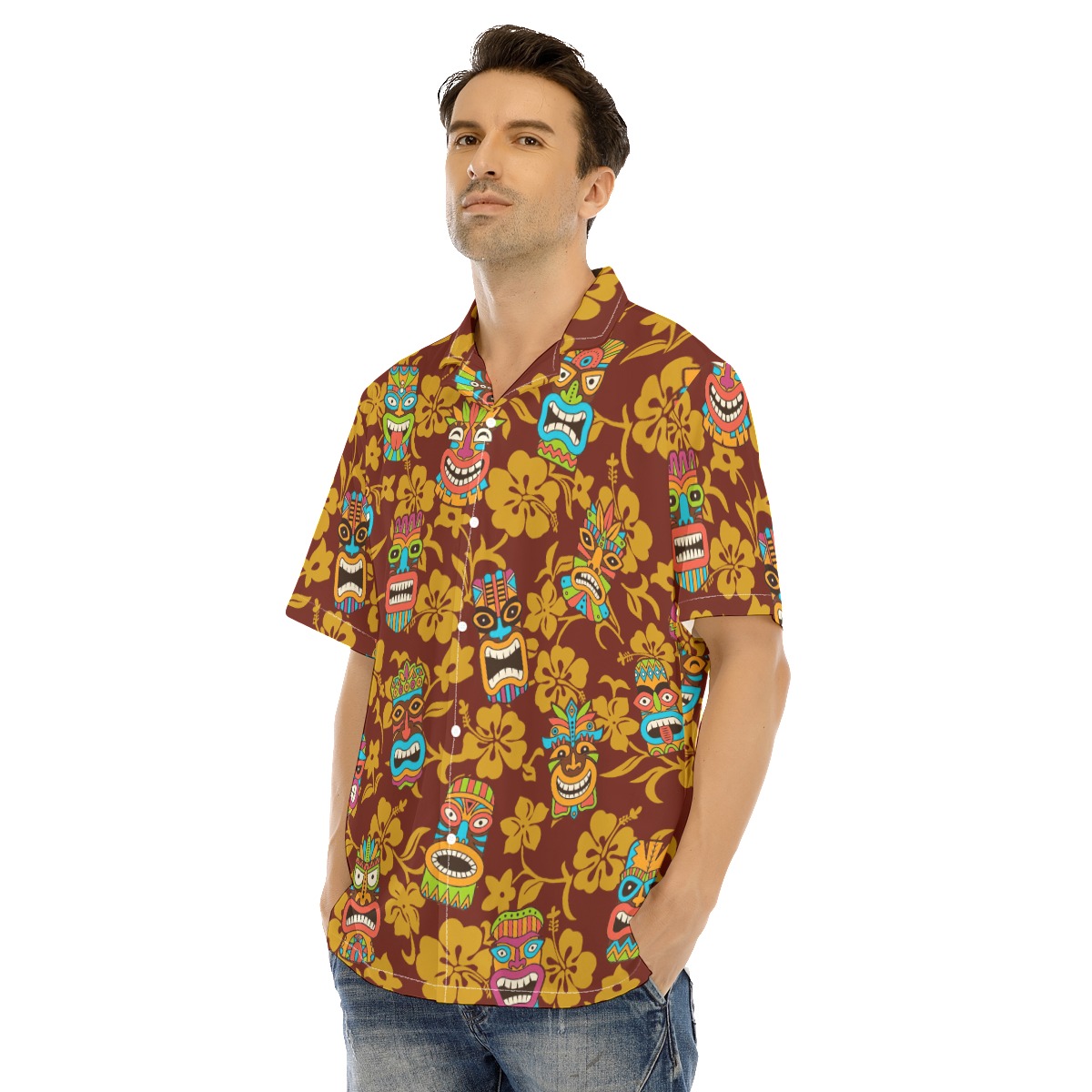 Vintage Tiki Hawaiian Shirt For Men