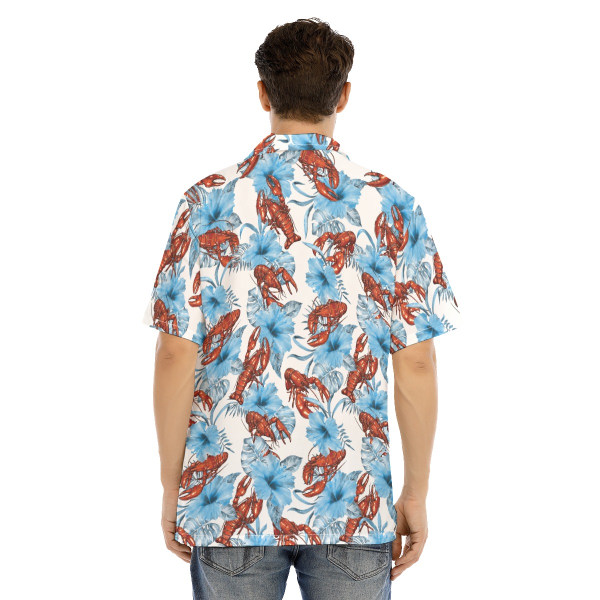 Tropical Lobster Blue Hawaiian Shirt