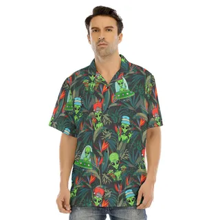 UFO Alien Tropical Hawaiian Shirt