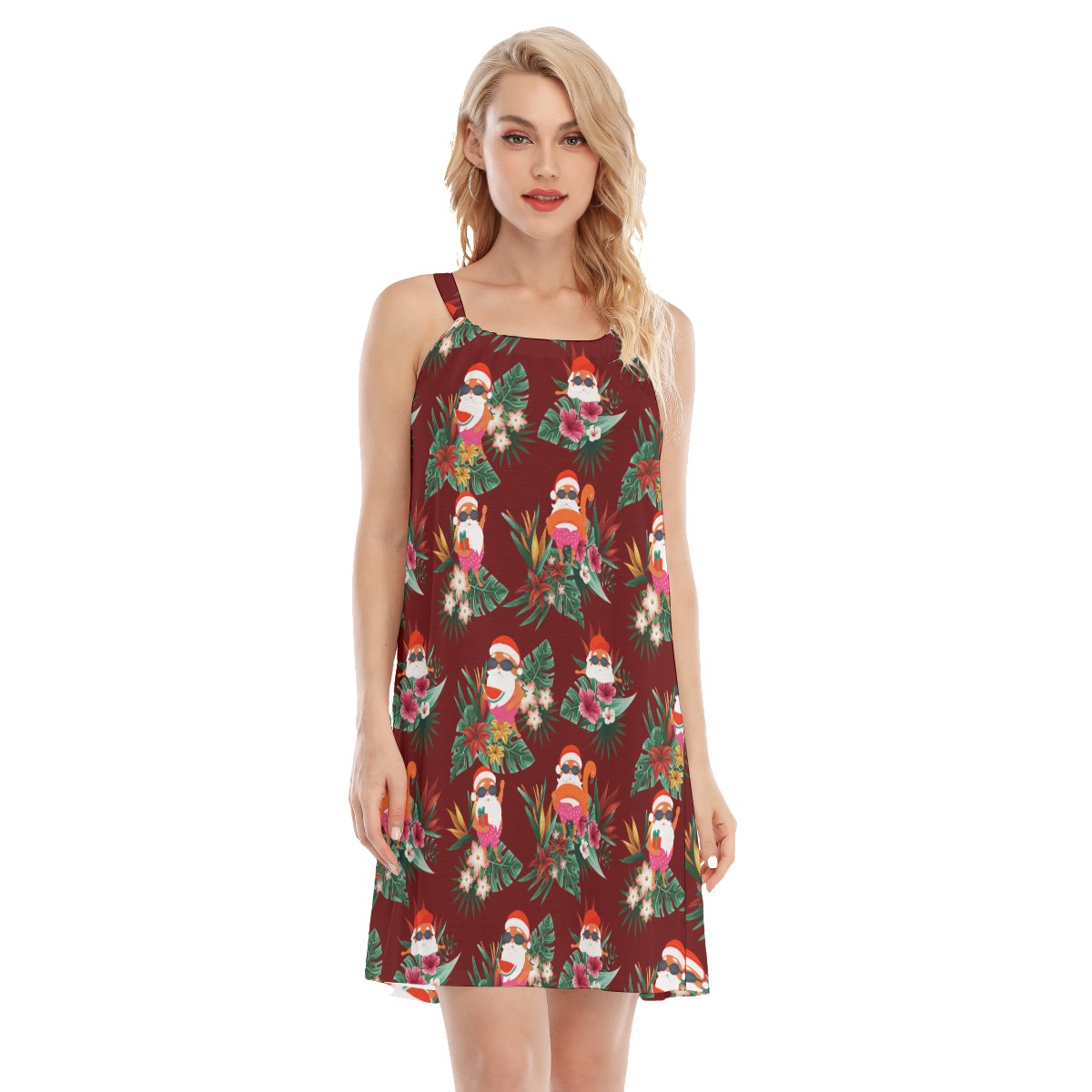 Cute Santa Red Christmas Dress Hawaiian Style For Women - variant image 1