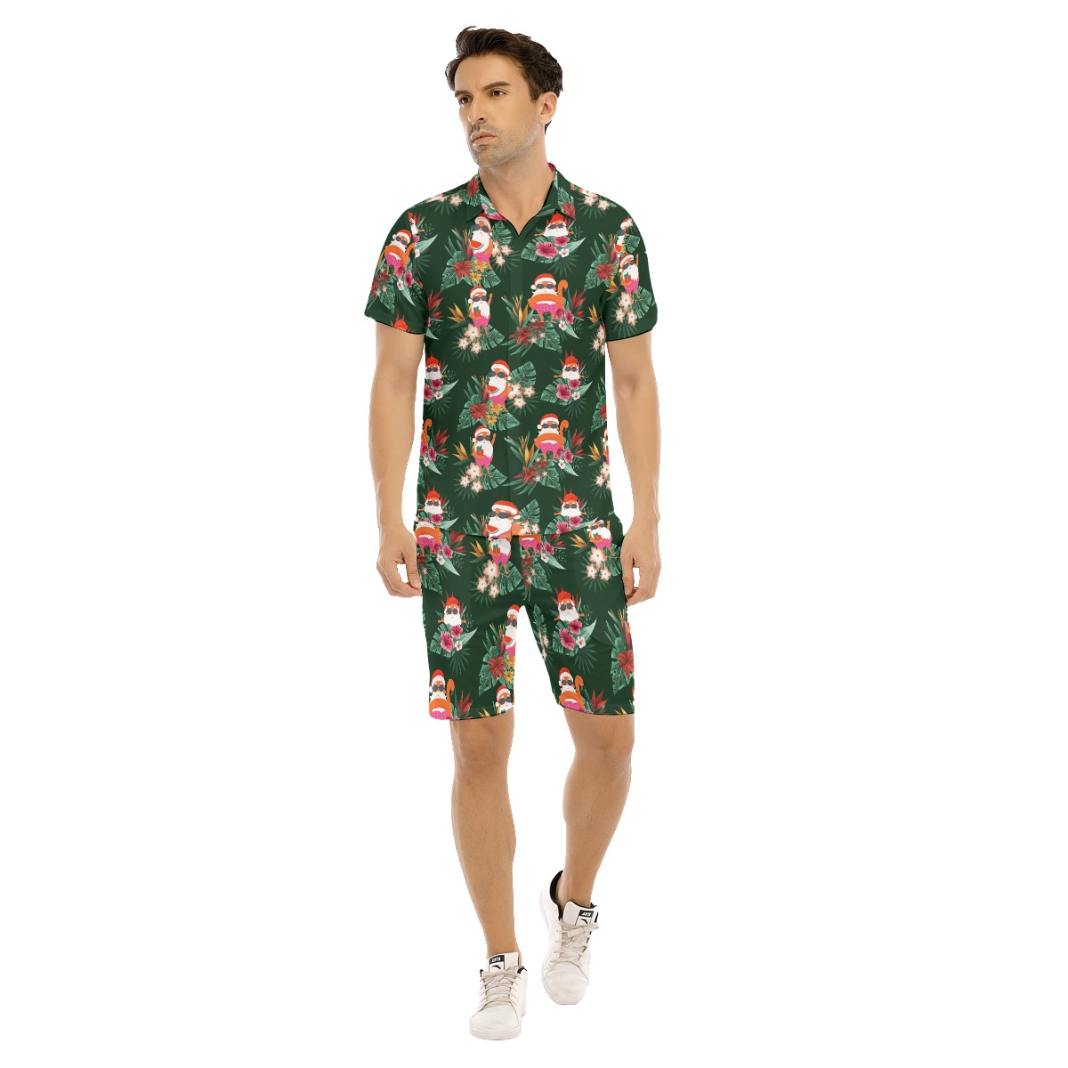 Funny Men's Christmas Aloha Shirt And Shorts Set - variant image 1