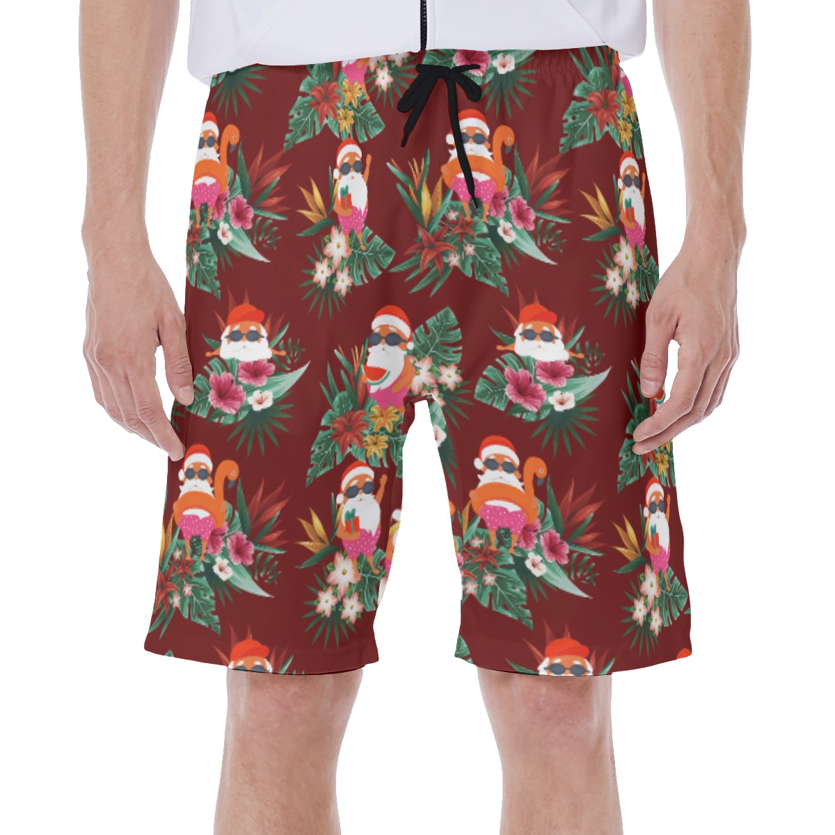 Funny Swimming Santa Aloha Swim Trunks For Men - variant image 1