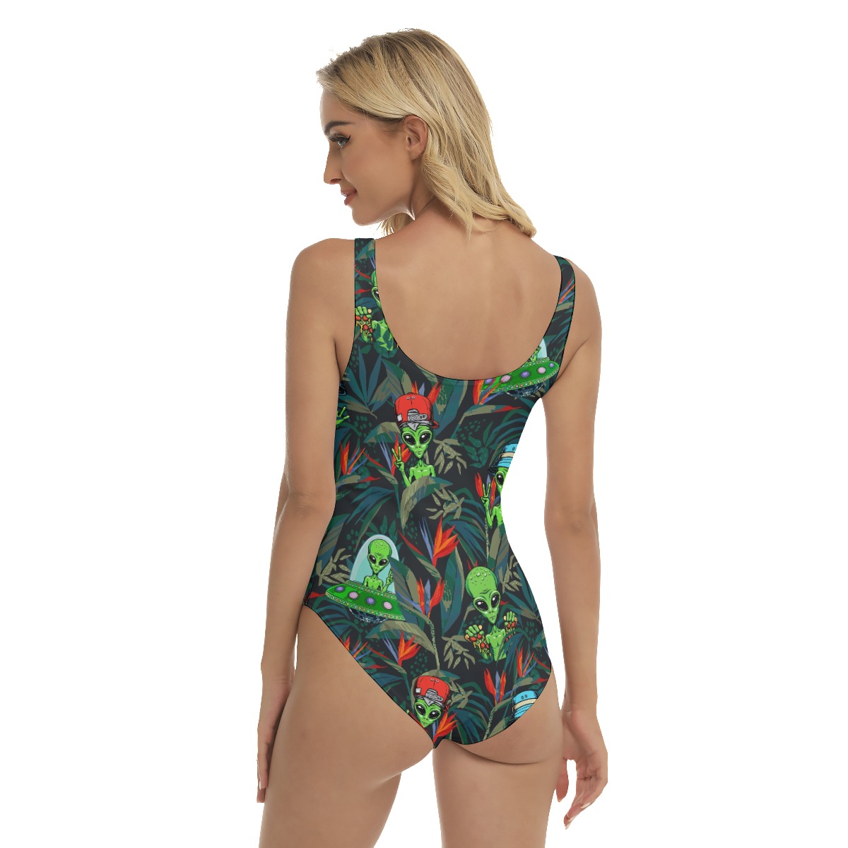 UFO Alien Tropical Hawaiian Swimsuit For Women