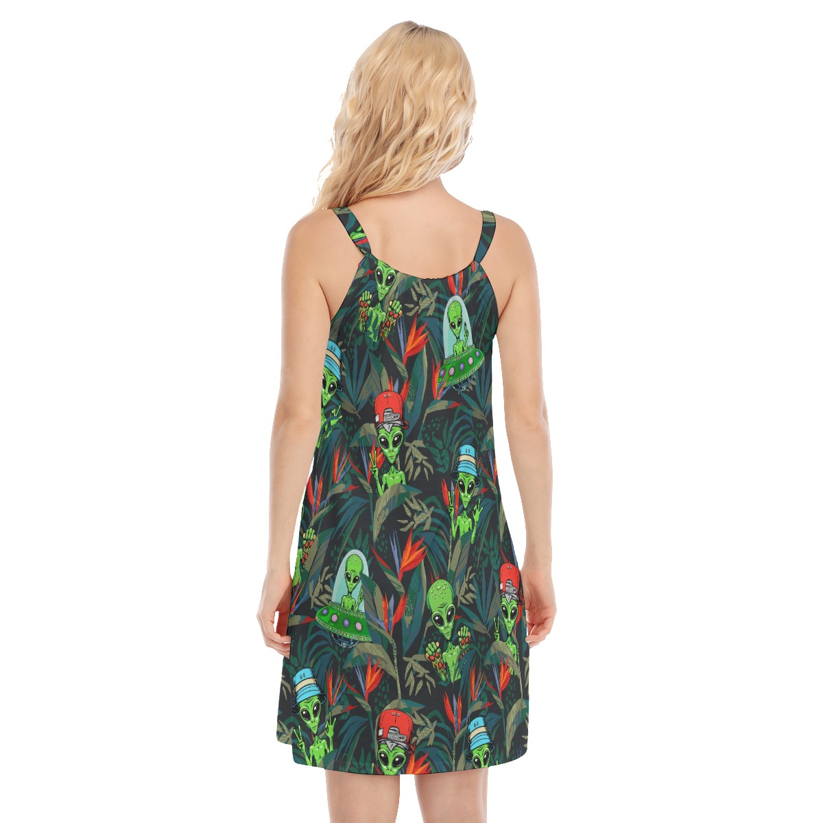 Tropical Alien Hawaiian Cami Dress For Women